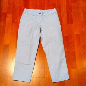 Loft outlet blue white pinstripes crop size 0 curvy fit summer cropped